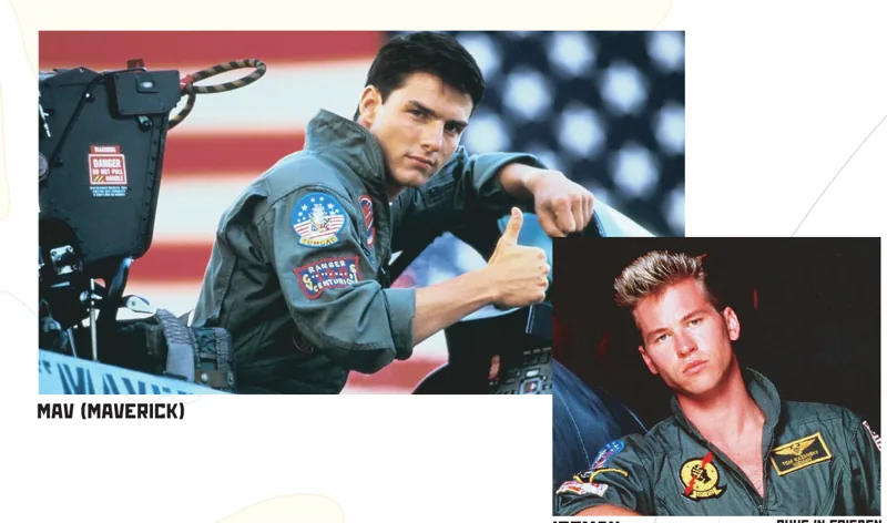 Maverick and Iceman. Iceman: rest in peace.