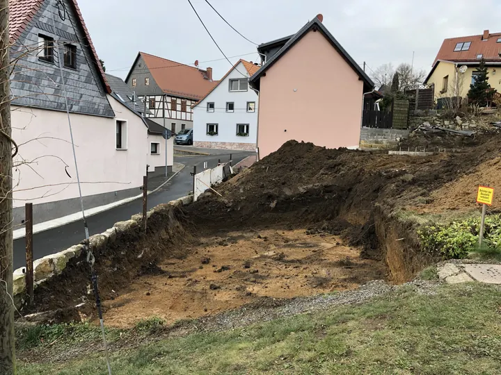 Der vorbereitete Stellplatz im Dezember.