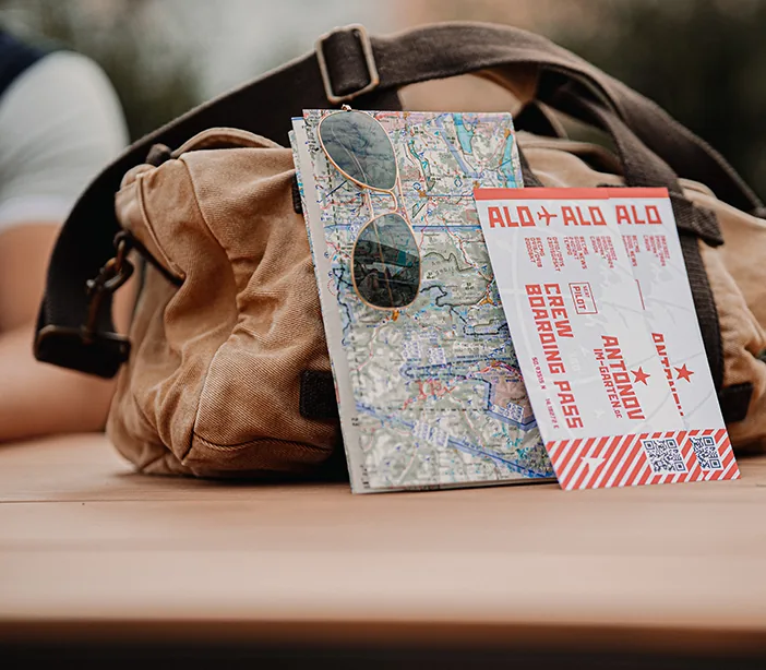 Boarding passes and aviation gear as a gift
